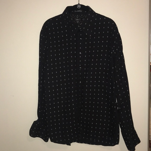 Black patterned button down - Picture 4 of 7
